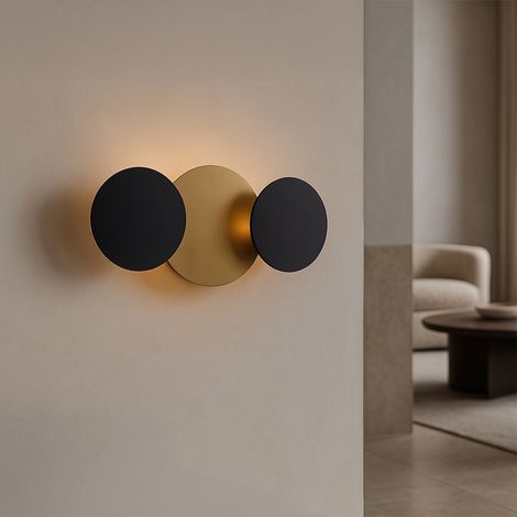 Modern Wall Lamp Black with Gold Incl. LED 3-Step Dimmable 3-Lights - Sunrise 3