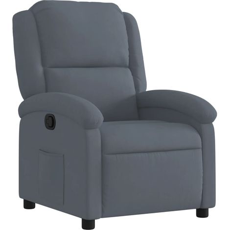 Dunkelgrauer Velours Relaxsessel