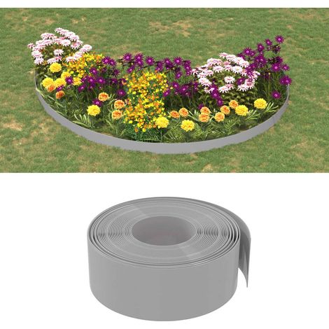 Bordures de jardin 3 pcs gris 10 m 20 cm polyéthylène