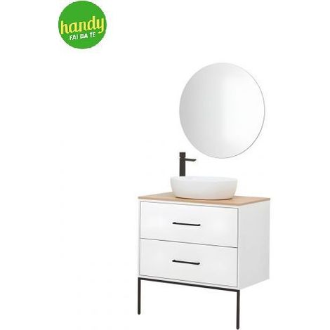 Composizione bagno sospesa Venus Feridras 80 cm bianco opaco
