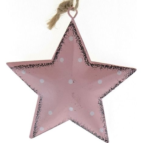 Weihnachtsstern CAMPO Altrosa & Weiß Vintage Ø 7,5 cm - Metall