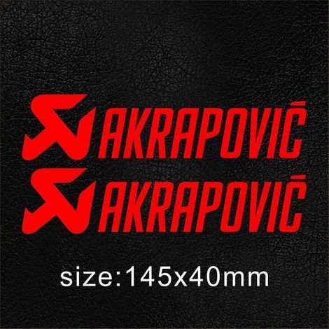 1 paire d'autocollants Akrapovic en vinyle pour pot d'échappement, silencieux, embout, réservoir, casque, logo. Couleur : Rouge-A (1/4)
