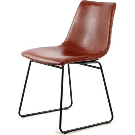 Set di 2 sedie da pranzo Caila in ecopelle crema e metallo (1/3)