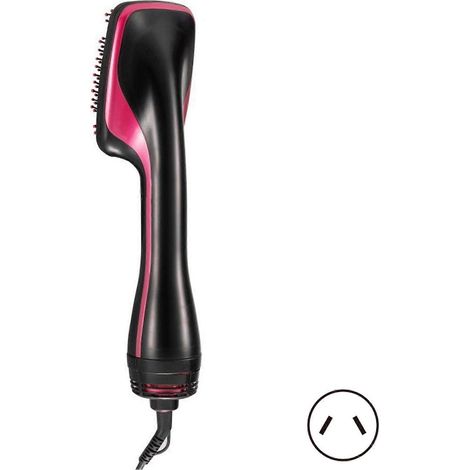 Brosse séchoir multifonctionnelle à air chaud pour un coiffage rapide, une réduction des frisottis et des cheveux sains. Prise australienne. Rouge rose. (1/5)
