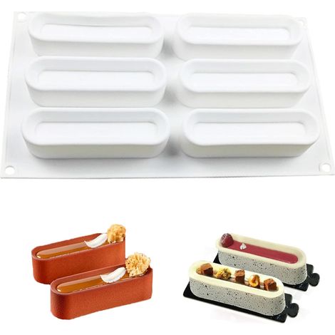 Moule à tige énergétique moule rectangulaire en silicone 6 cavités pour pain, gâteau, barre de chocolat, antiadhésif, moules de four pour les mariages artisanaux, les dîners de famille en plein air