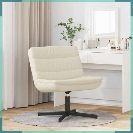 Chaise pivotante - 42007340 - Crème - Revêtement simili PU - Structure métal 63 x 75 x 76 cm (1/5)