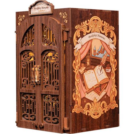 Serre-Livres 3D en Bois Book Nook Miniature Bookshop Memories 11,5 x 9,5 x 17 cm - PANGIVO (1/4)