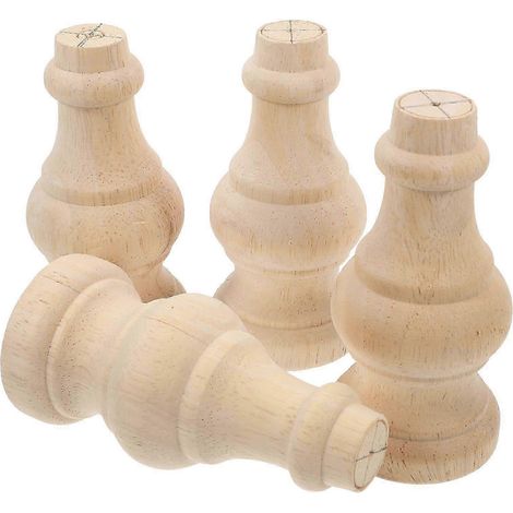 Quatre pieds de meubles en bois brut, interchangeables, pour canapé, table ou armoire. Pieds de canapé en bois de haute qualité. (1/5)