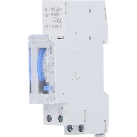 Minuteur mécanique à quartz SUL180a 220V, interrupteur horaire industriel 15 min/24 h, programmateur temporisé avec batterie intégrée, minuterie de commutation pour usage professionnel. (1/5)