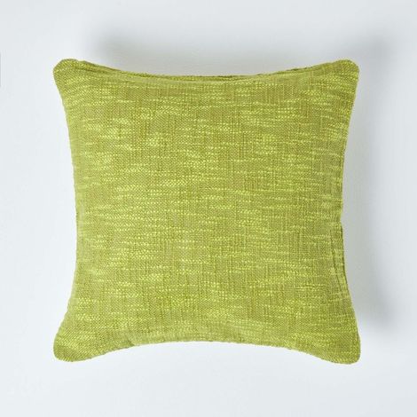 HOMESCAPES Nirvana Cotton Green Cushion Cover, 60 x 60 cm