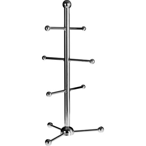 Premier Housewares Ball Design Mug Tree  6 Cup Mug Tree With Stoppers Mug Holder Mug Stand Organiser For Kitchen Minimal Design w14 x d14 x h33cm