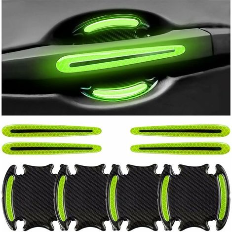 8 PCS Protection Anti-Rayures pour Poignée De Porte Voiture, Film Autocollant Poignée Portière Voiture, Autocollants 3D pour Poignée De Portière(Vert) (1/5)