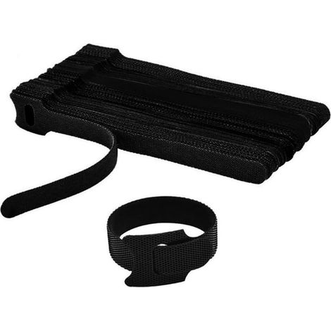 Packung mit 50 verstellbaren Klettbändern für Datenkabel, PC-Kabel und TV-Kabel – 12 x 250 mm (1/5)