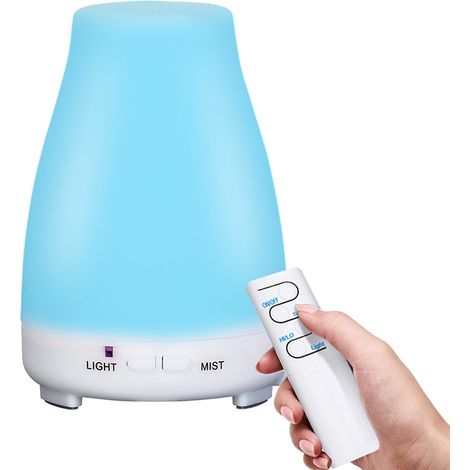 Diffuseur d'huiles essentielles 130 ml, humidificateur d'air ultrasonique électrique pour aromathérapie, avec 7 couleurs de LED (1/5)