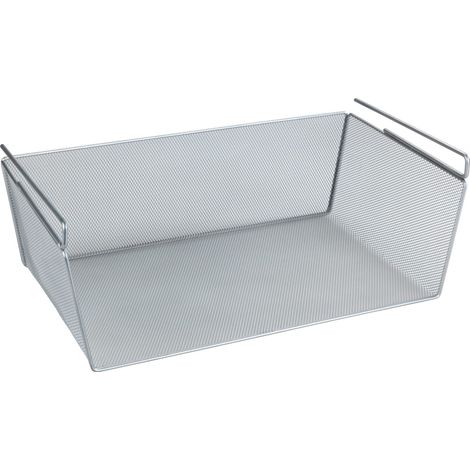Panier s'accrochant à Une étagère Panier de Rangement pour armoires Argent (1/4)