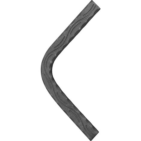 Angolare martellato sagomato ondulato a 90° per Corrimano - Altezza 400mm larghezza 40mm spessore 8mm - Da saldare