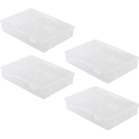 Boîte de rangement transparente A4 pour articles ménagers divers - Organiseur transparent grande capacité (1/5)