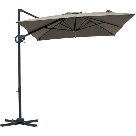 Axi Luma Parasol Déporté Rectangulaire 200 X 300 Cm, Anthracite/Taupe Pour Jardin / Terrasse, Toile Anti-Uv Indice Upf 30+ Pied En Croix, Housse De Protection Inclus Inclinable, Pivotant À 360°