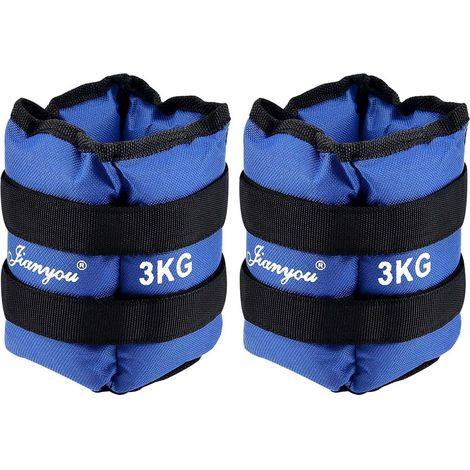 Trintion 2PCS 3KG Weight Arm Bands Wrist Weights Ankle Weights Adjustable Wrist Strap Leggings Sandbag Weights Resistance Strength Training (1/5)