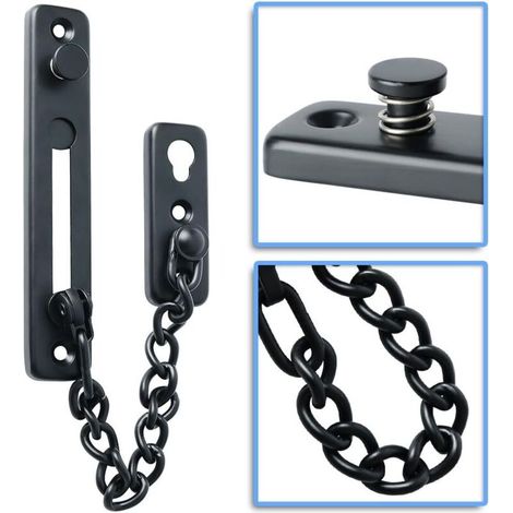 Chaîne de sécurité pour porte, limiteur de porte étroit à ressort antivol (1/5)