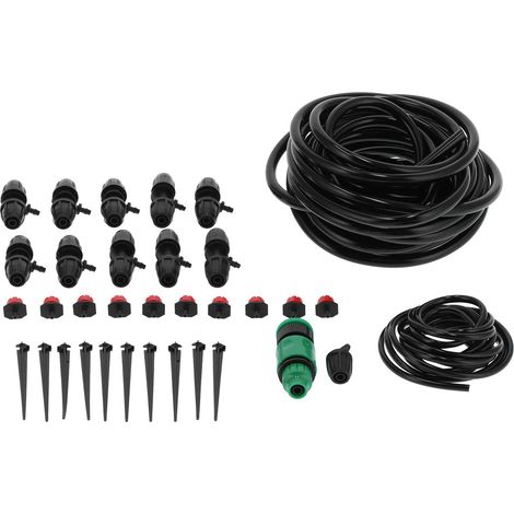 Kit de goutteurs réglables en T pour tuyau de 10 m (8/11 pouces) - Système d'irrigation goutte à goutte automatique pour jardin (1/5)