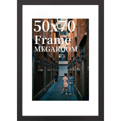 Cadre 50x70, Blanc – Léger et robuste Cadre photo 50x70 en Bois, Décoration Murale Salon Chambre Bureau, Cadre Photo Personnalisé avec verre acrylique, Style Élégant et Polyvalen (1/5)