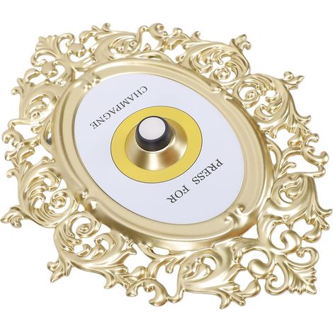 Vintage-Champagner-Druckknopf-Wandplakette mit Glockenklang (1/5)