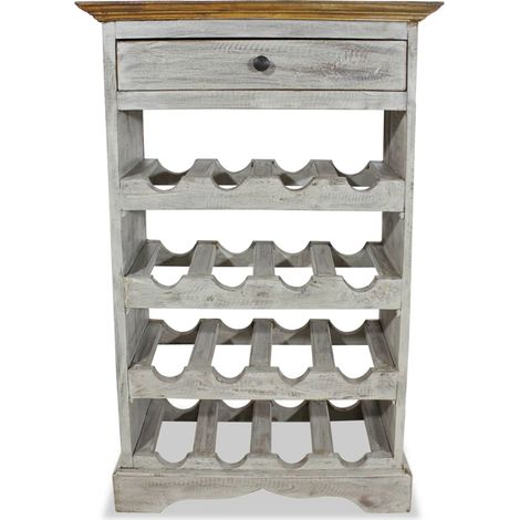 FIMEI Casier à bouteilles Bois massif de récupération 55 x 23 x 85 cm (1/4)