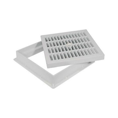 CHIUSINO POZZETTO PLASTICA TELAIO E COPERCHIO GRIGLIA PVC RACCOLTA ACQUA 25x25cm