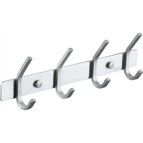 Towel Rack Bathroom Coat Rack Wall Mounted Metal Coat Rack 4 Hooks Sus304 Stainless Steel Bathroom Wall Hook Brushed Finish (1/5)
