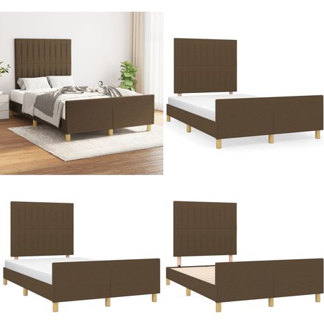 Bettgestell ohne Matratze Dunkelbraun 120x200 cm Stoff - Bettsofa - Doppelbett - Boxspringbetten - Lattenrost - Holzrahmen - Home & Living (1/5)