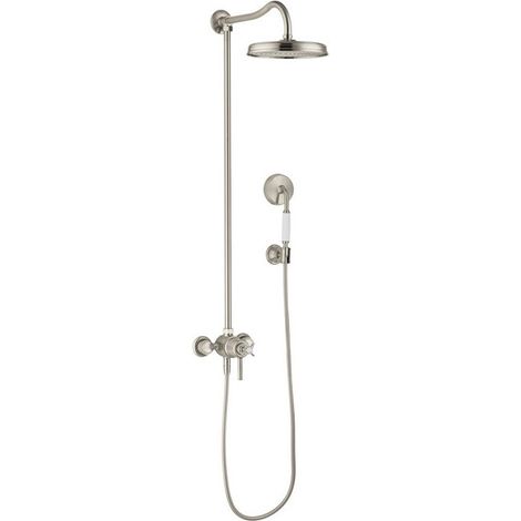 Showerpipe termostatico in nichel spazzolato