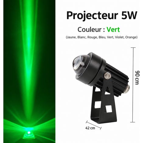 Projecteur LED extérieur rond COB 5W lumière verte IP65 pour façade et jardin 5w réf 6610 2 g – Livraison gratuite