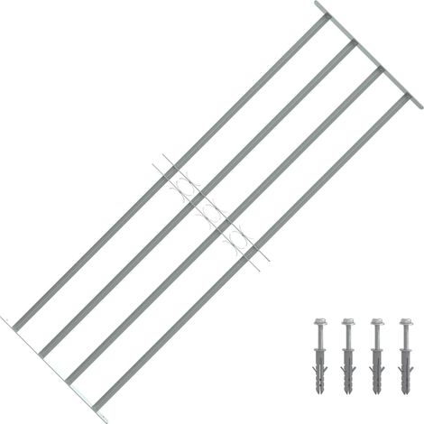 Grille de sécurité pour fenêtre réglable en acier galvanisé, 4 barres, 1000-1500 x 600 mm - PANGIVO (1/5)