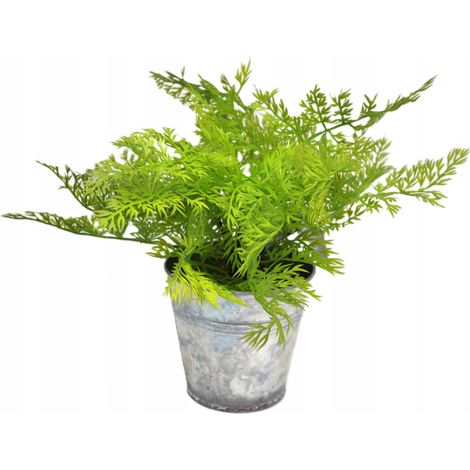 Pianta artificiale in vaso di metallo - verde decorativo (1/5)