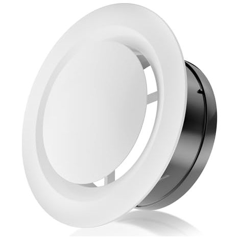 Válvula de disco blanca de 150 mm, cubierta de ventilación de techo o pared ABS ajustable, ventilación de aire redonda para extractor, ventilador de tubería (1/5)