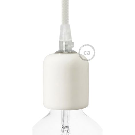 creative cables - Kit portalampada E27 in Ceramica - Bianco