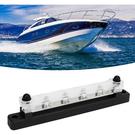 DC12V-48V 150A Stromschiene für Wohnmobil/Boot, Hochstrom-M6-Anschlussklemmen, 6-poliger Verteilerblock (CP-3123/4), schwarz (1/5)