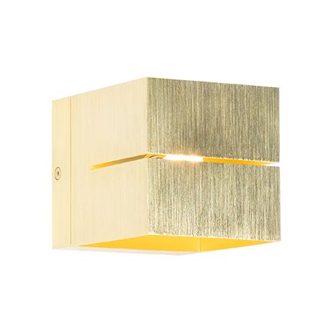 QAZQA Appliques transfer groove - Moderno - Alluminio - Oro/Ottone - Quadrato Max. 1 x Watt (1/4)