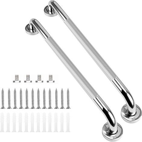 AIDUCHO 2-teiliger Haltegriff für Badewanne und Dusche, 60 cm, rutschfest, Wandmontage, Edelstahl, geeignet für Senioren, Menschen mit Behinderung, Kinder und Schwangere (1/5)