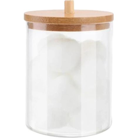 Boîte de Rangement en Acrylique, Couvercle en Bambou, Organisateur Polyvalent, D (1/2)