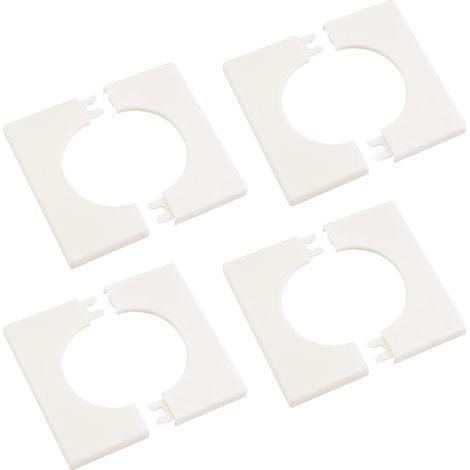 Stück Wandrohrabdeckungen, 50 mm Durchmesser aus ABS-Kunststoff, quadratischer geteilter Flansch und dekorative selbstklebende Rohrplakette (Perlweiß)