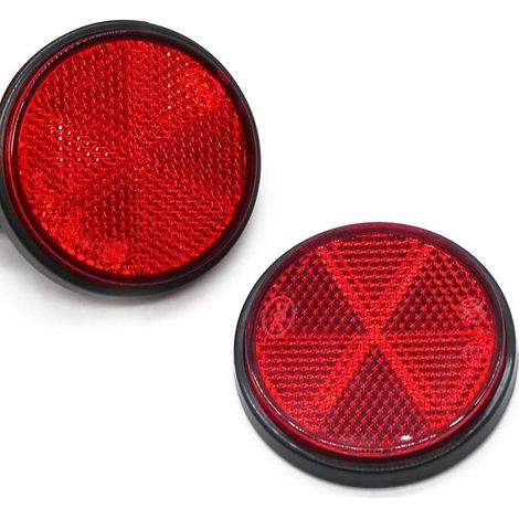 lot De 2 Catadioptre Rond Homologu E9, Rflecteurs Arrire Ronds Visser Rflchissants De Scurit,rflecteurs Pour Poteaux De Barrire/caravane/rv/tract (1/4)