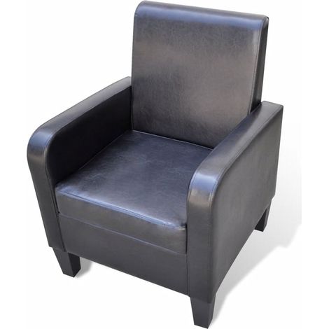 Poltrona poltrona lounge design divano club lounge pelle sintetica nera 1102057/3