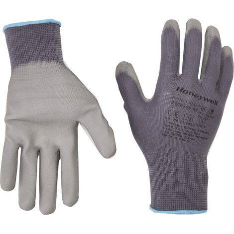Gants de manutention Honeywell Safety PERFECT POLY taille 6, 10 Paires, Gris ( Prix pour Paquet de 10 Paires )