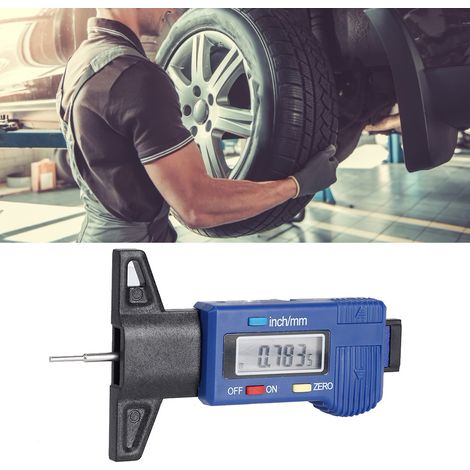 Jauge de profondeur de filetage de roue 025,4 mm/1 pouce, pour pneus de voiture, usage multiple, bleu (1/5)