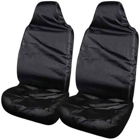 Housse de siège de voiture imperméable noire robuste 2 pièces (1/4)