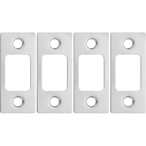 Plaques de Gâche en Acier Inoxydable 4 Pcs Kit de Renforcement pour Serrure de Porte Intérieur Plaques de Protection pour Pêne Dormant Accessoire de Réparation pour Porte Bois (1/5)