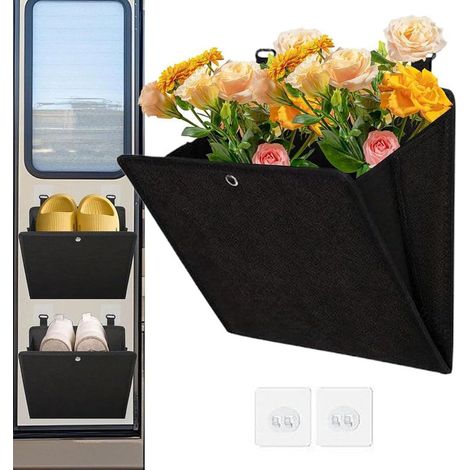 Shoe storage for the door, wall-mounted shoe storage for motorhomes with hooks – slim, portable clothes hanger to save space in the bedroom wardrobe (1/5)