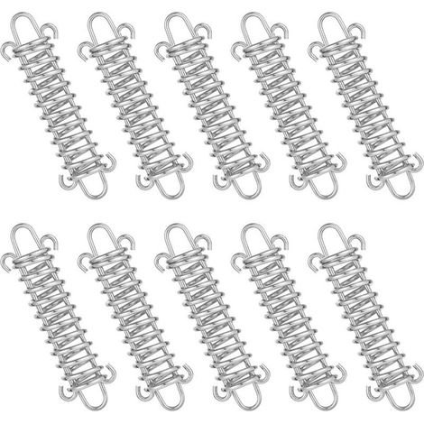 Tendeur Ressort, 10 pièces Boucle de Corde Ressort, Boucles à Ressort de Tente, Ressort Absorbeur, Ressort de Tension pour Voile d'Ombrage, Bâche, Tente, Grille Métallique (1/5)